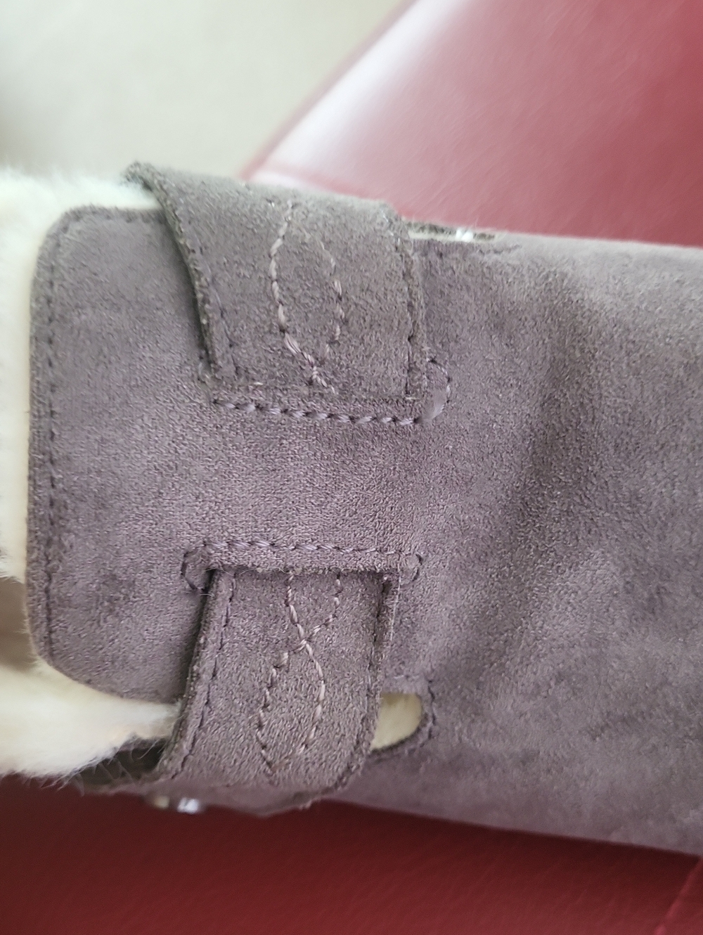 Earth Origins Gray Suede Faux-Fur Lined Slip-On - Picture 4 of 6